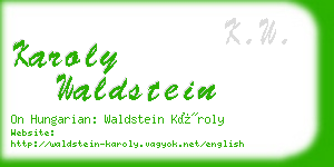 karoly waldstein business card